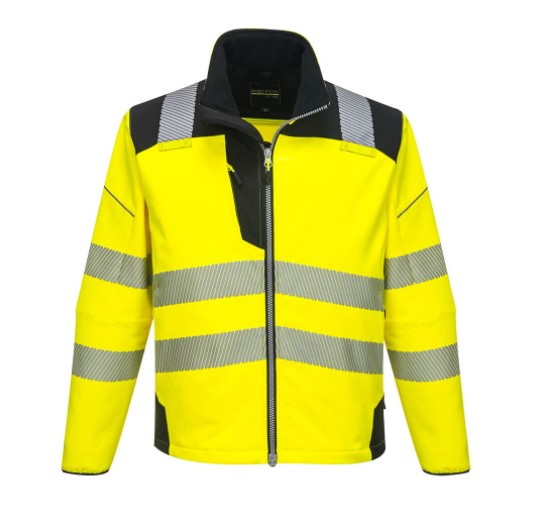 T402 - PW3 HI-VIS SOFTSHELL JAKKE GUL/SORT - PORTWEST - Bilde 1