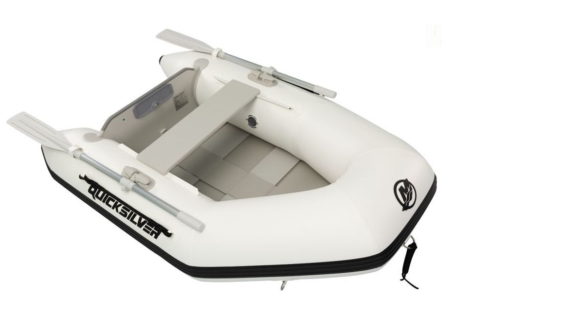 GUMMIBÅT TENDY 240 QUICKSILVER SPILEDØRK LYS GRÅ - Bilde 1