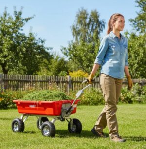 HAGEVOGN HECHT MAX.150KG 4-HJUL. M/SVING. OG TIPP, PLAST