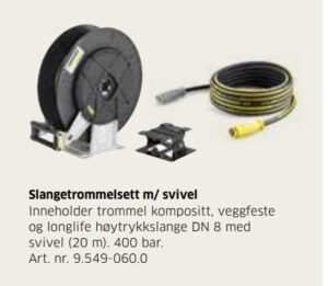 SLANGETROMMEL I KOMPOSITT M/FESTE OG SLANGE 20M 400BAR EASY FORCE  KÄRCHER