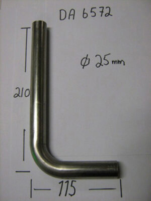 EKSOSRØR 90° Ø22MM T=0,5MM RUSTFRITT