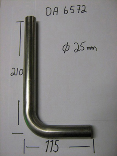 EKSOSRØR 90° Ø22MM T=0,5MM RUSTFRITT