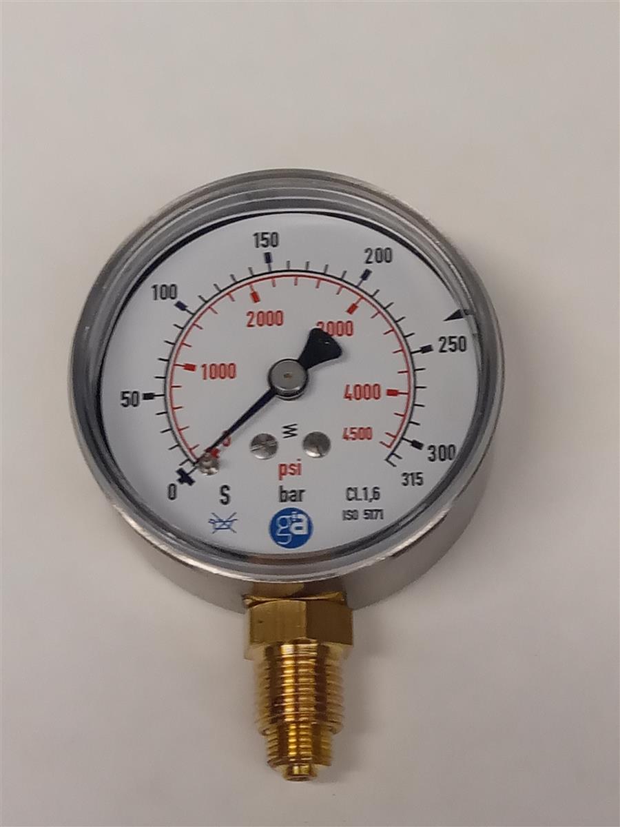MANOMETER FLASKETRYKK NØYTRAL 0-315 BAR R21, 63MM - LINDE - Bilde 1