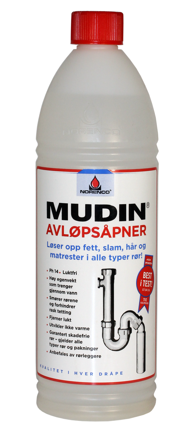 MUDIN AVLØPSÅPNER 1 LITER (1,6 KG) - NORENCO - Bilde 1