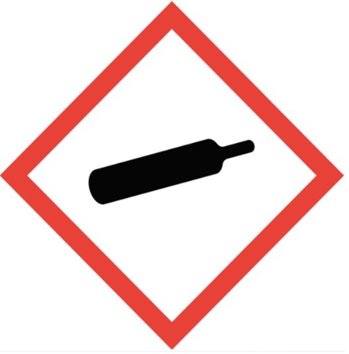 SKILT "GASS UNDER TRYKK" 30X30CM - SELVKLEBENDE