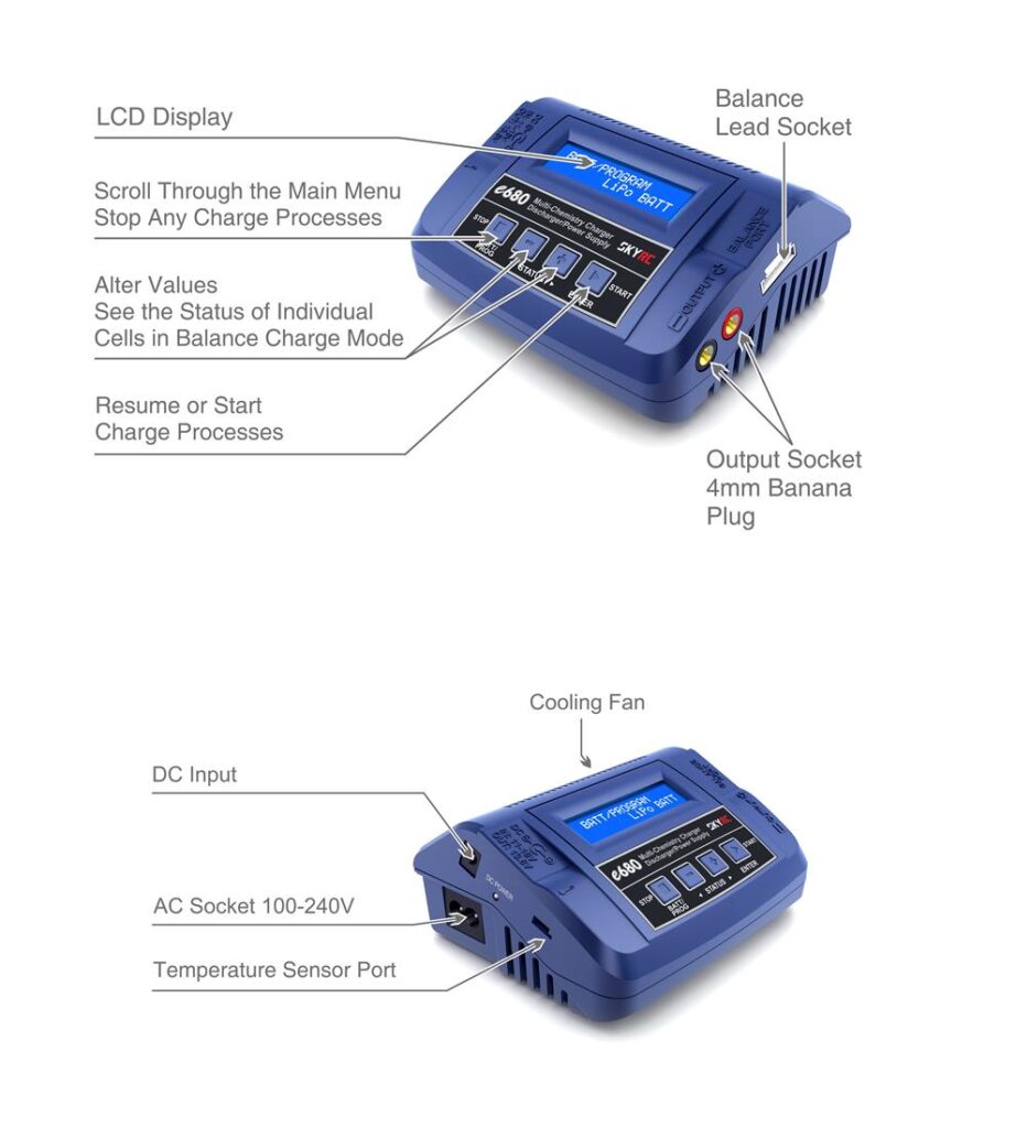 SKYRC E680 80W 220/12V COMPUTERLADER