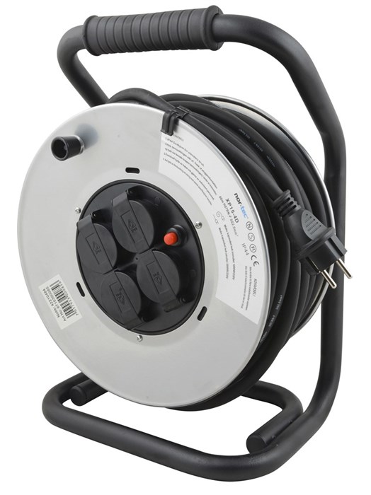 KABELTROMMEL 40M 3G 1,5MM² IP44 GUMMI - NOR-TEC