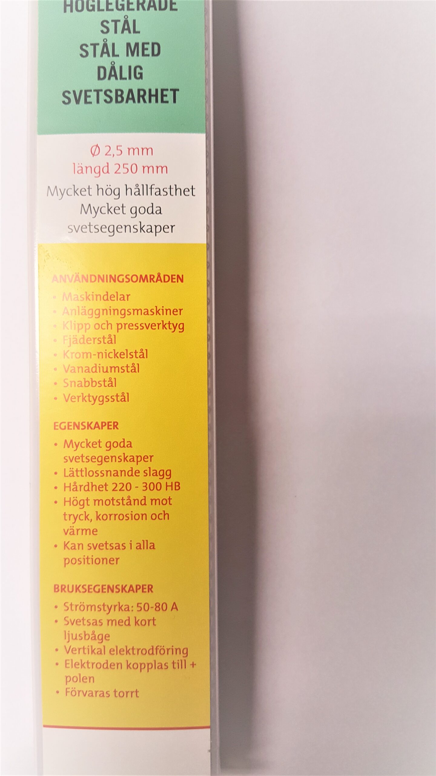 PÅLEGGSELEKTRODE CAST.XUPER 680S 2,5MM PK.À 5 STK PINNER - Bilde 1