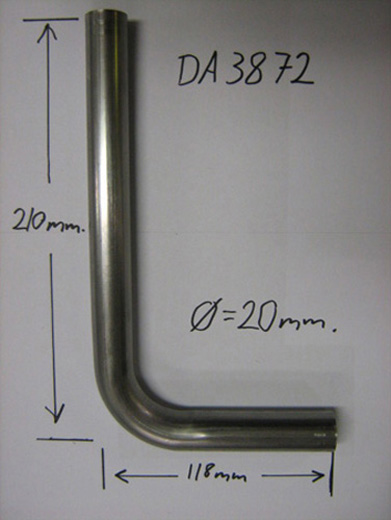 EKSOSRØR 90° Ø20MM T=0,5MM RUSTFRITT