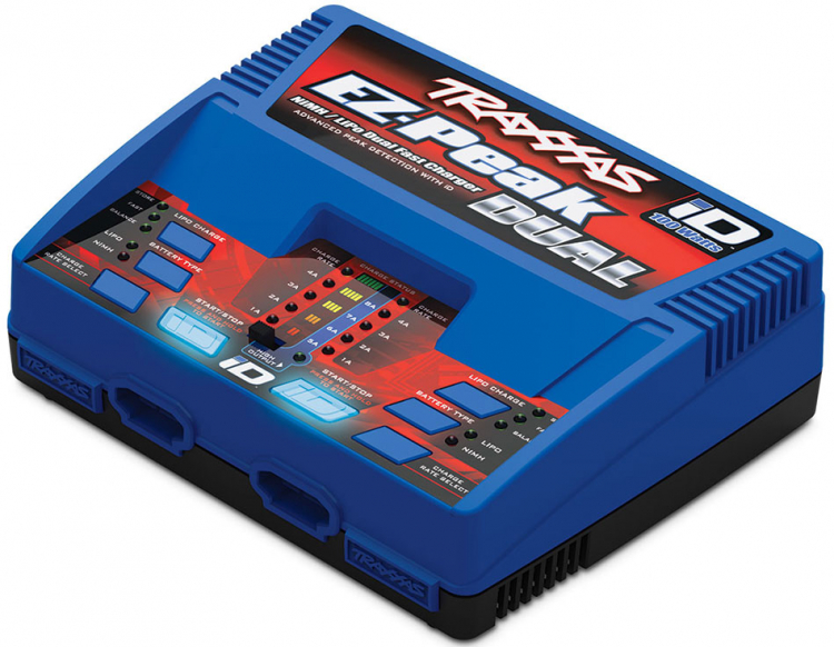 TRAXXAS EZ-PEAK DUAL 8Ah LADER + 2 x 3S-5000mAh-11,1V BATT