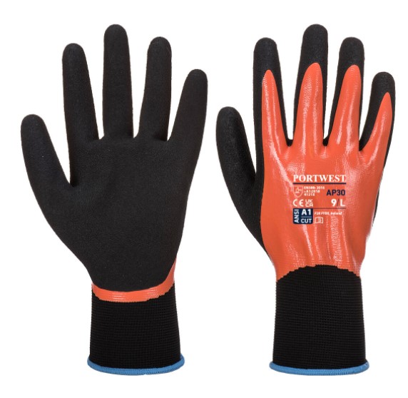 AP30 - DERMI PRO HANSKE ORANGE/SORT - PORTWEST
