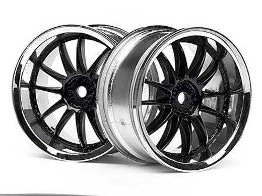 WORK XSA 02C WHEEL 26MM CHROME/BLACK (3MM OFFSET) HPI