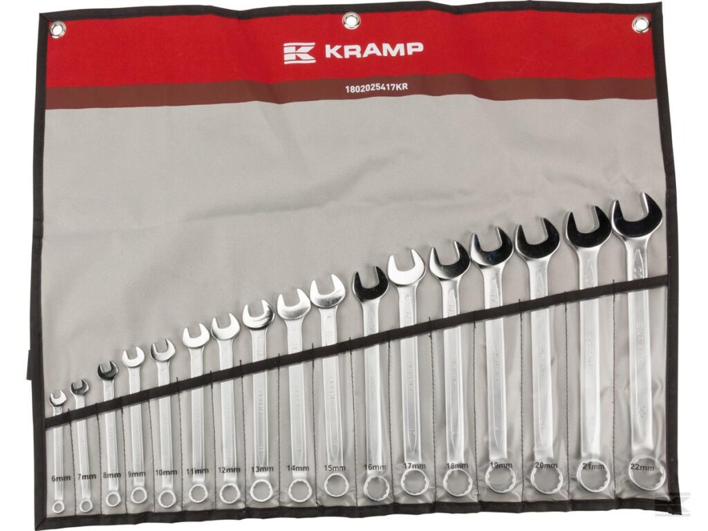 KOMBINASJONSNØKKEL SETT 6-22MM KRAMP