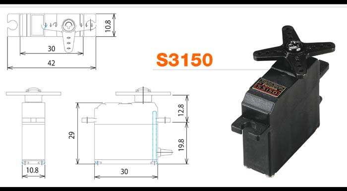 FUTABA S3150 DIGITAL MINI 3.7KG 4.8
