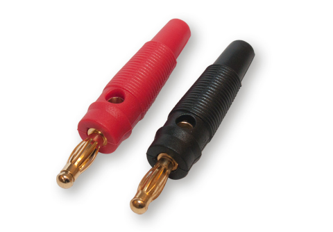 BANANPLUGGER 4MM GOLD PLATES SV-RØD