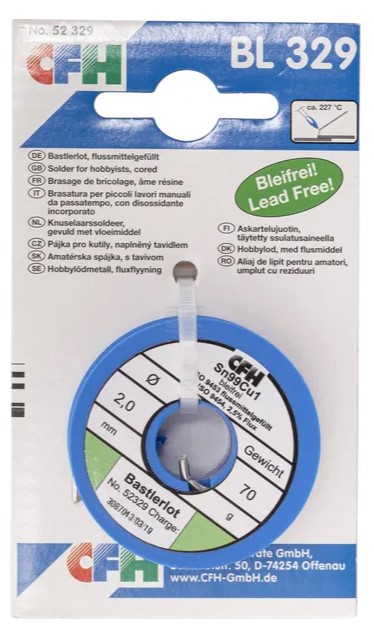LODDETINN 2,0MM 70G BLYFRI M/FLUSS CFH