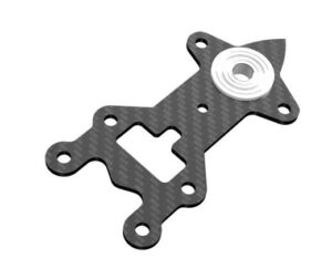 CARBON TAIL GEARBOX PLATE W BALL BEARING, LOGO 480