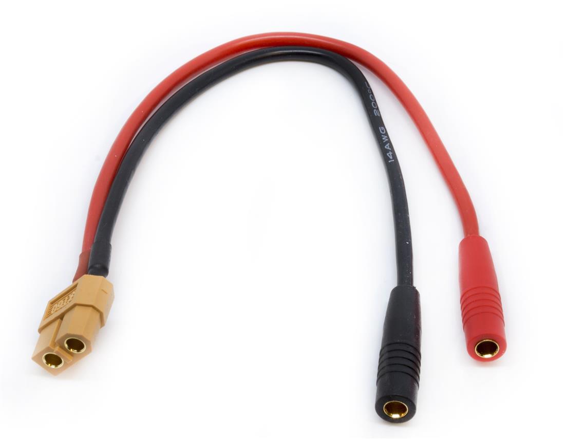 FUSE LADEKABEL XT60 TIL 4MM BANAN OVERGANG - Bilde 1