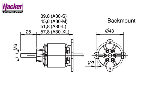 HACKER A30-28S V4 OUTRUNNER MOTOR - Bilde 4