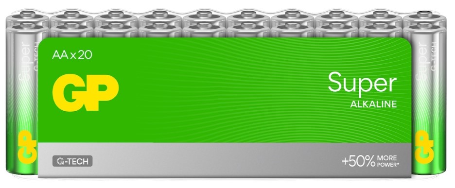 BATTERI AA ALKALINE LR6 20PK - GP SUPER