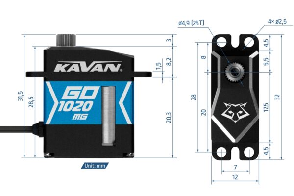 KAVAN GO-1020MG DIGITAL MICRO SERVO - Bilde 2
