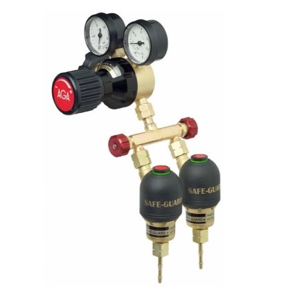 GASS DOBBEL UTTAK 3/8" LH  ACETYLEN/HYDROGEN - AGA - Bilde 2