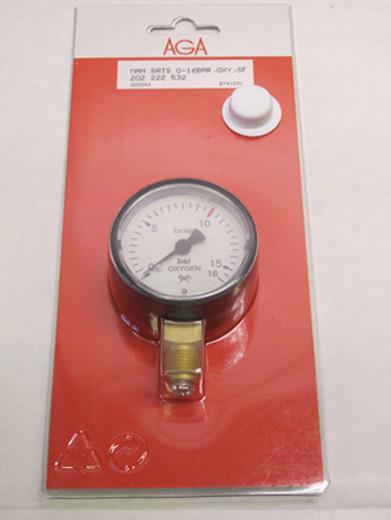 MANOMETER OKSYGEN - ARBEIDSTRYKK 0-16 BAR - AGA 300042