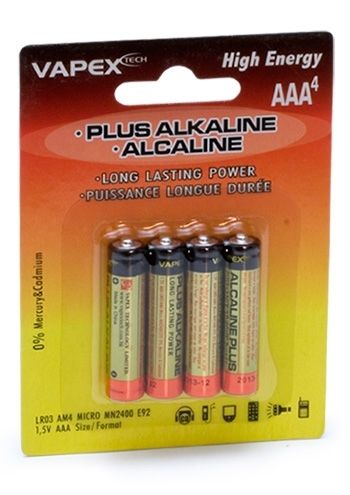 BATTERI ALKALISKE AAA 4PK  - VAPEX