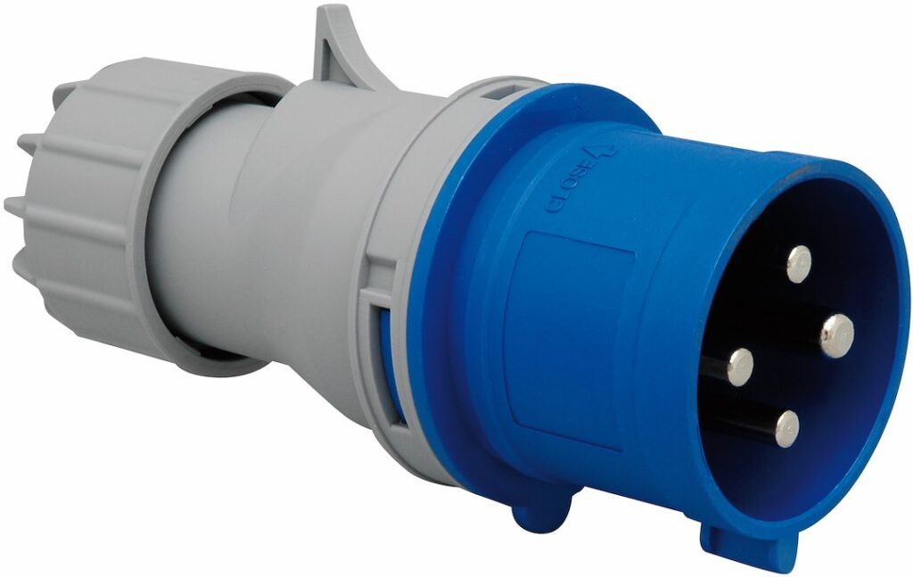 STØPSEL FASEVEKSLER, 32A, 3P+J, 230V, 9H, IP44
