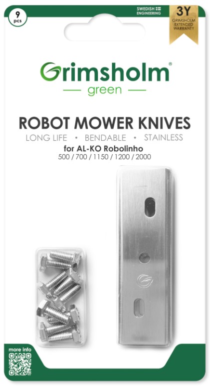 KNIVER ROBOT AL-KO ROBOLINHO (E-MOD) 9STK M/SKRUER - Bilde 1