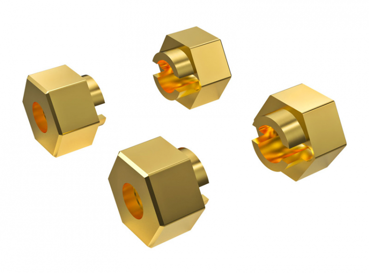 WHEEL HUBS 7MM HEX BRASS TRX-4M - TRAXXAS