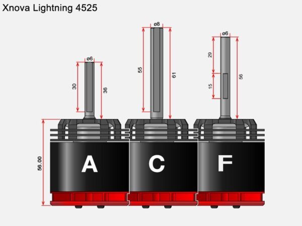 XNOVA LIGHTNING 4525-560KV - Shaft A - Bilde 2