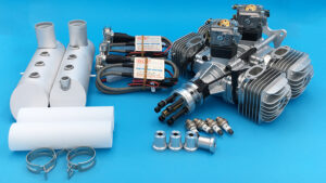 DLE 120CC B4 BENSINMOTOR MED POTTE OG TENNING