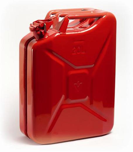 JERRYKANNE 20 LITER RØD STÅL