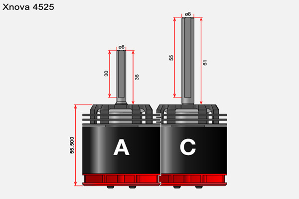 XNOVA XTS 4525-560KV - SHAFT A - Bilde 3