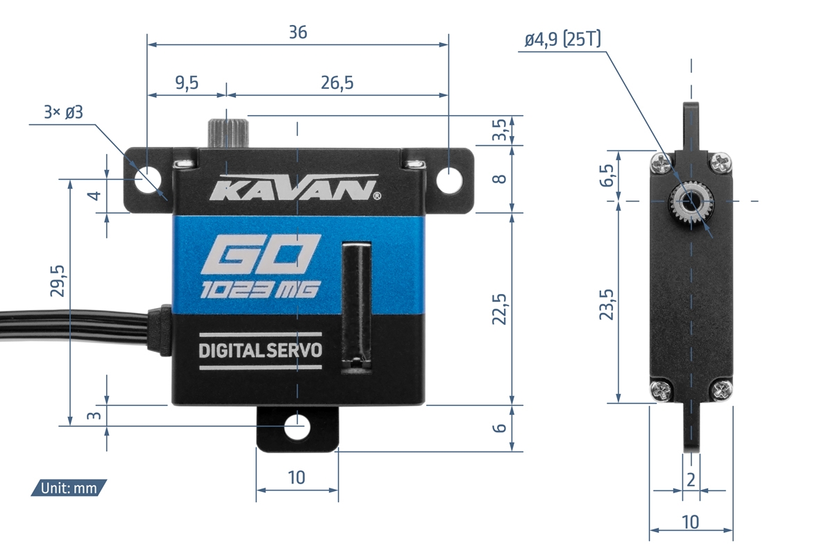 KAVAN GO-1023MG DIGITAL WING SERVO - Bilde 2