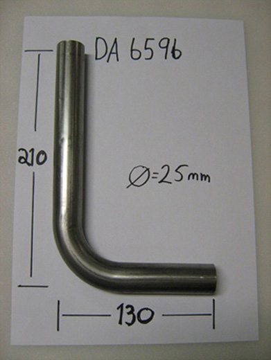 EKSOSRØR 90° Ø25MM T=0,5MM RUSTFRITT