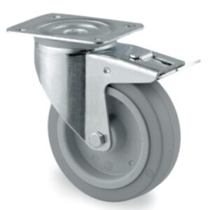 HJUL 125MM M/SVING OG BREMS UFP P62 250KG