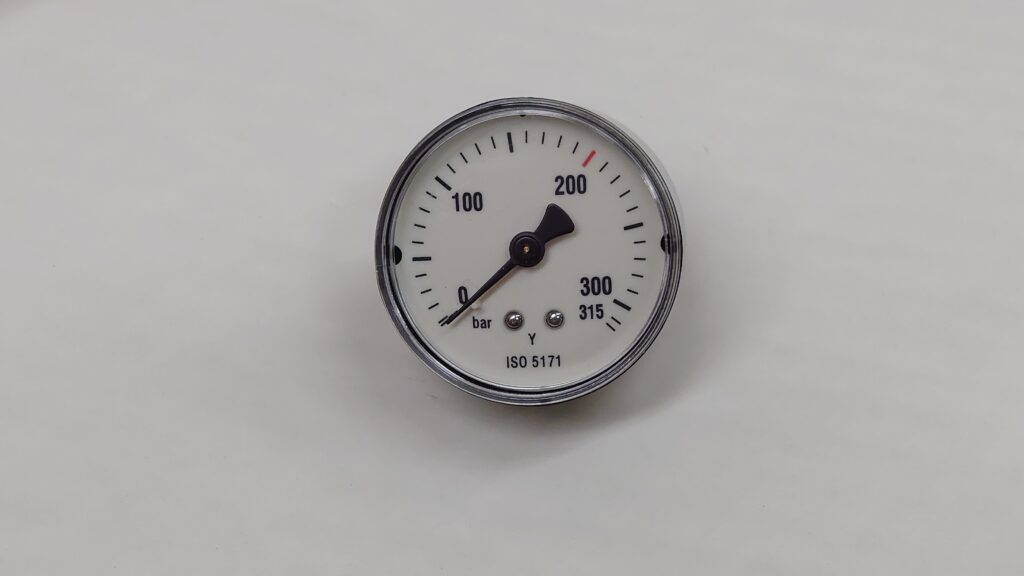 MANOMETER OKSYGEN FLASKETRYKK 0-315 BAR - AGA