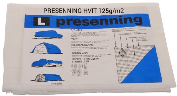 PRESENNING 6,0 X 8,0 M 125G/M2 HVIT