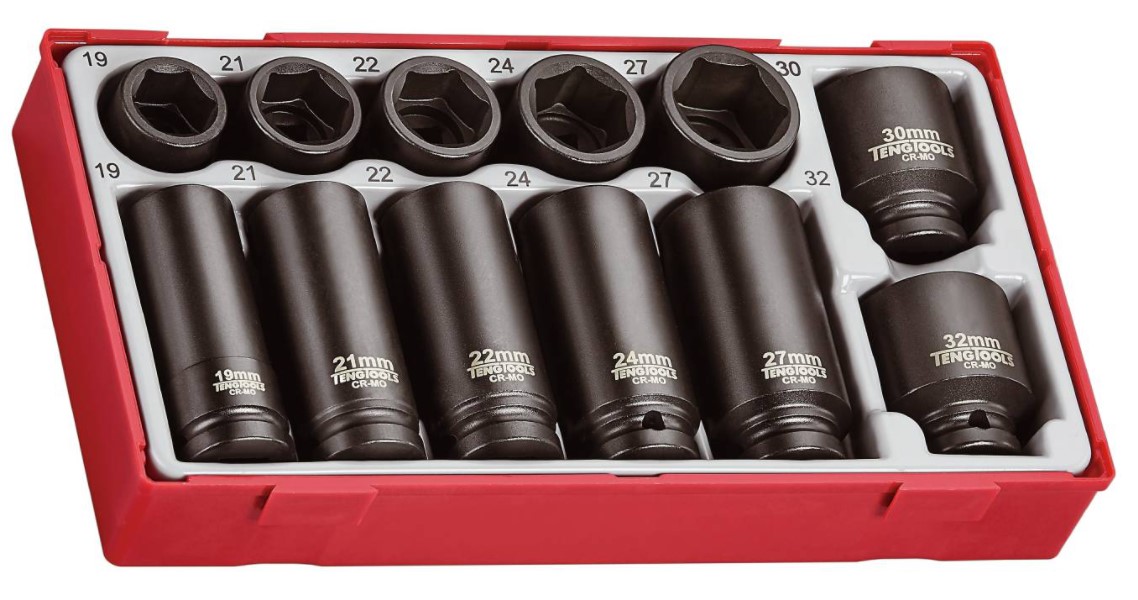 KRAFTPIPESETT 1/2 12 DELER TT9212 - TENG TOOLS - Bilde 1