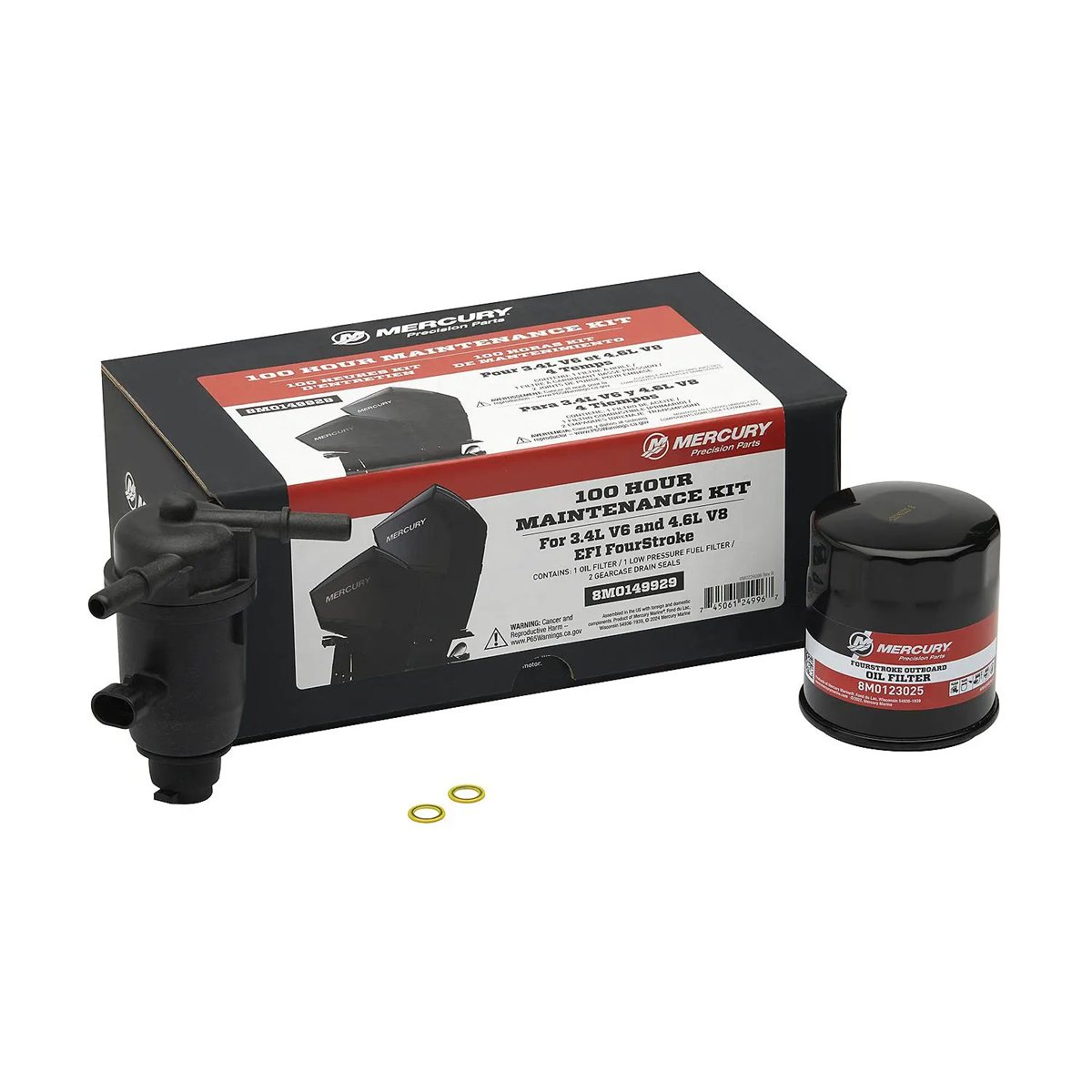 SERVICE KIT MERCURY V6/V8 100 TIMER OLJEFILTER/DRIVSTF./PAKN.GIRHUS DREN. - Bilde 1