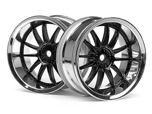 WORK XSA 02C WHEEL 26MM CHROME/BLACK (6MM OFFSET) HPI