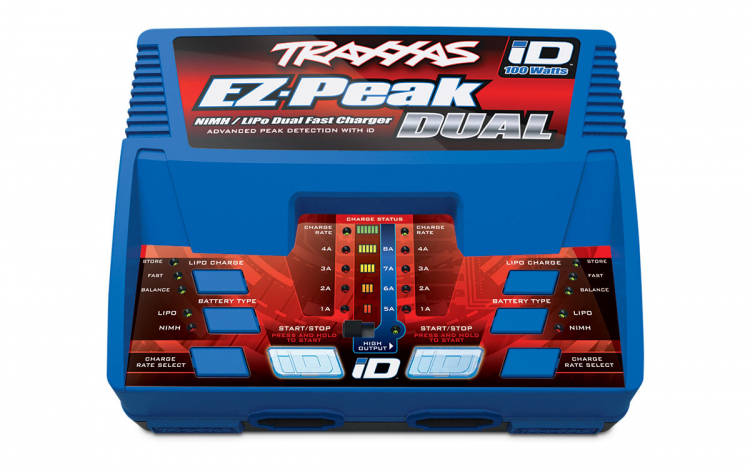 TRAXXAS EZ-PEAK DUAL 8Ah LADER + 2 x 3S-5000mAh-11,1V BATT
