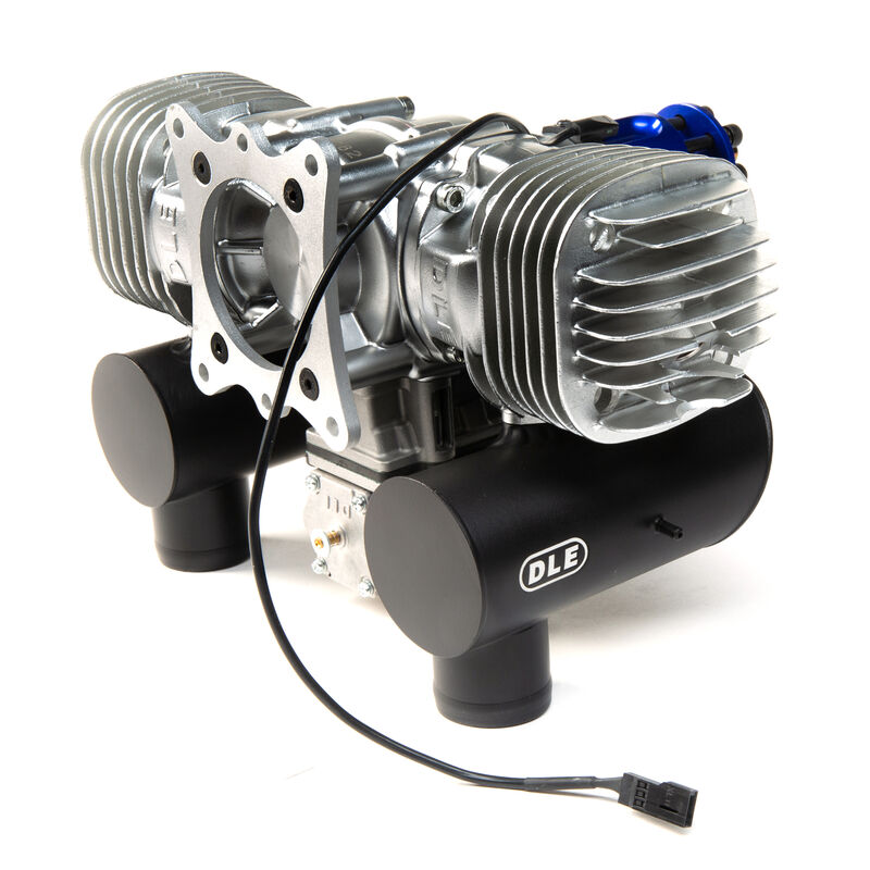 DLE 130CC TWIN BENSINMOTOR MED POTTE OG TENNING