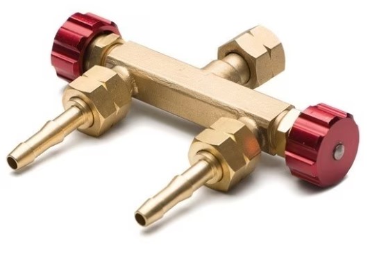GASS DOBBEL UTTAK 3/8" LH  ACETYLEN/HYDROGEN - AGA - Bilde 1
