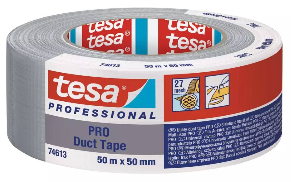 TEKSTILTAPE SØLV 50MMX50M - TESA 74613