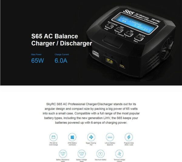 SKYRC S65 220V 2-4S 65W - Bilde 2