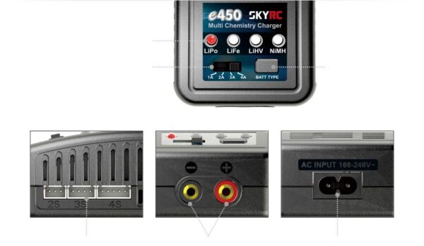 SKYRC E450 LIPO/LIFE/NIMH LADER 2-4S 50W 220V - Bilde 2