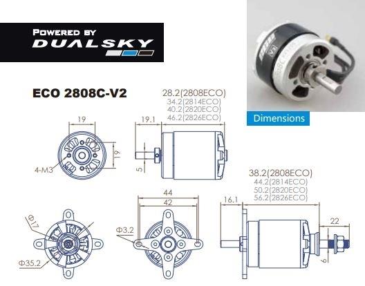 DUALSKY ECO 2808C V2 1200KV 75G - Bilde 2
